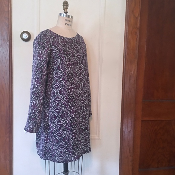 prAna CeCe Purple + Grey Medallion Shift Dress XL - Picture 4 of 7